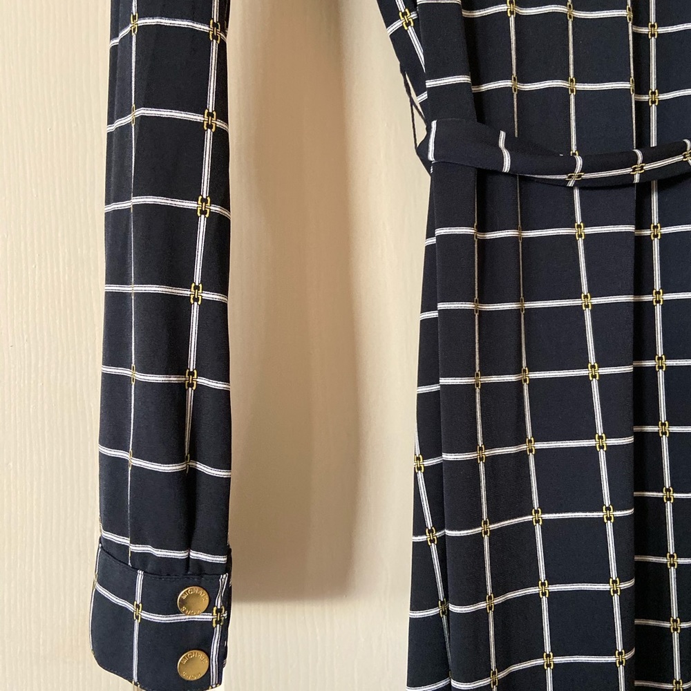 Michael Kors Belted Shirtdress Size S Navy
